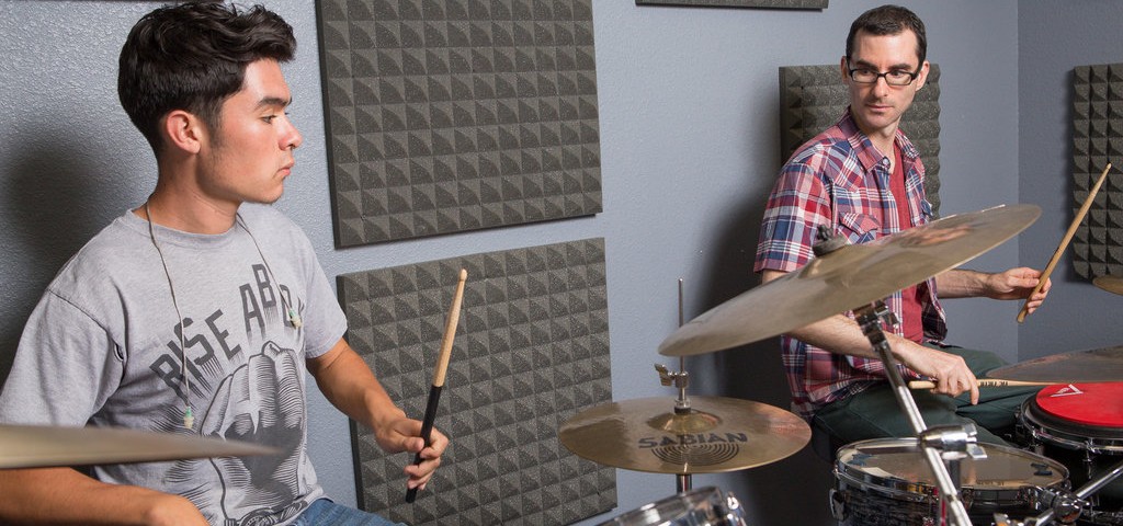 David O teaching drum student